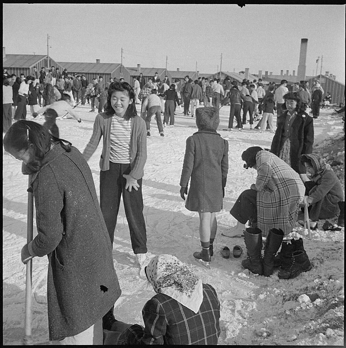 08 800px Heart Mountain Relocation Center Heart Mountain Wyoming Residents of Japanese ancestry at the H NARA 539235