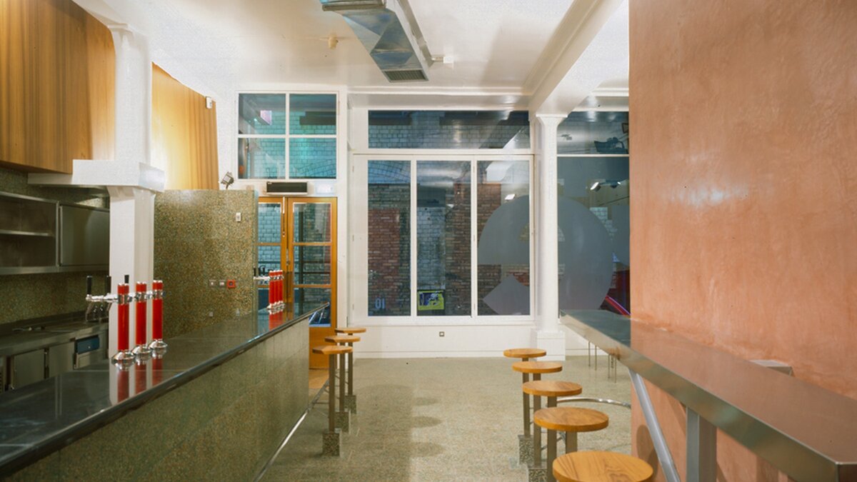 Interior of Bar 10, looking out to the street